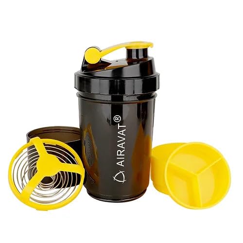 YOOGI Airavat Gym Shaker Bottle 500ml, for Protein Shake Shaker/Sipper Bottle, Ideal For Protein, Pre Workout (Assorted Color)
