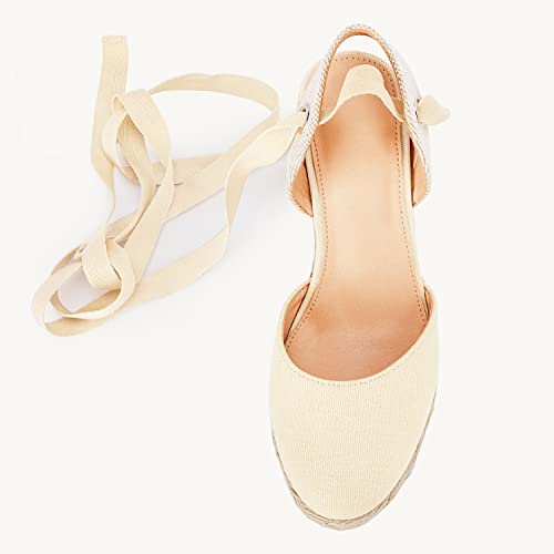 Image of Juliet Holy Womens Lace up Espadrilles Closed Toe Wedges Sandals Strappy Slingback Platform Heels