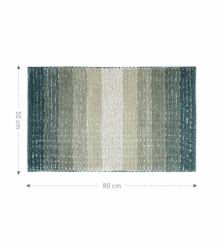 Image of Obsessions Soft & Plush Bath Mat | Quick Dry, Stain & Skid Resistant | Luxuriously Soft, Long Lasting Color | TPR Latex Backing, Size 50x80 cm, Light Green & Dark Green