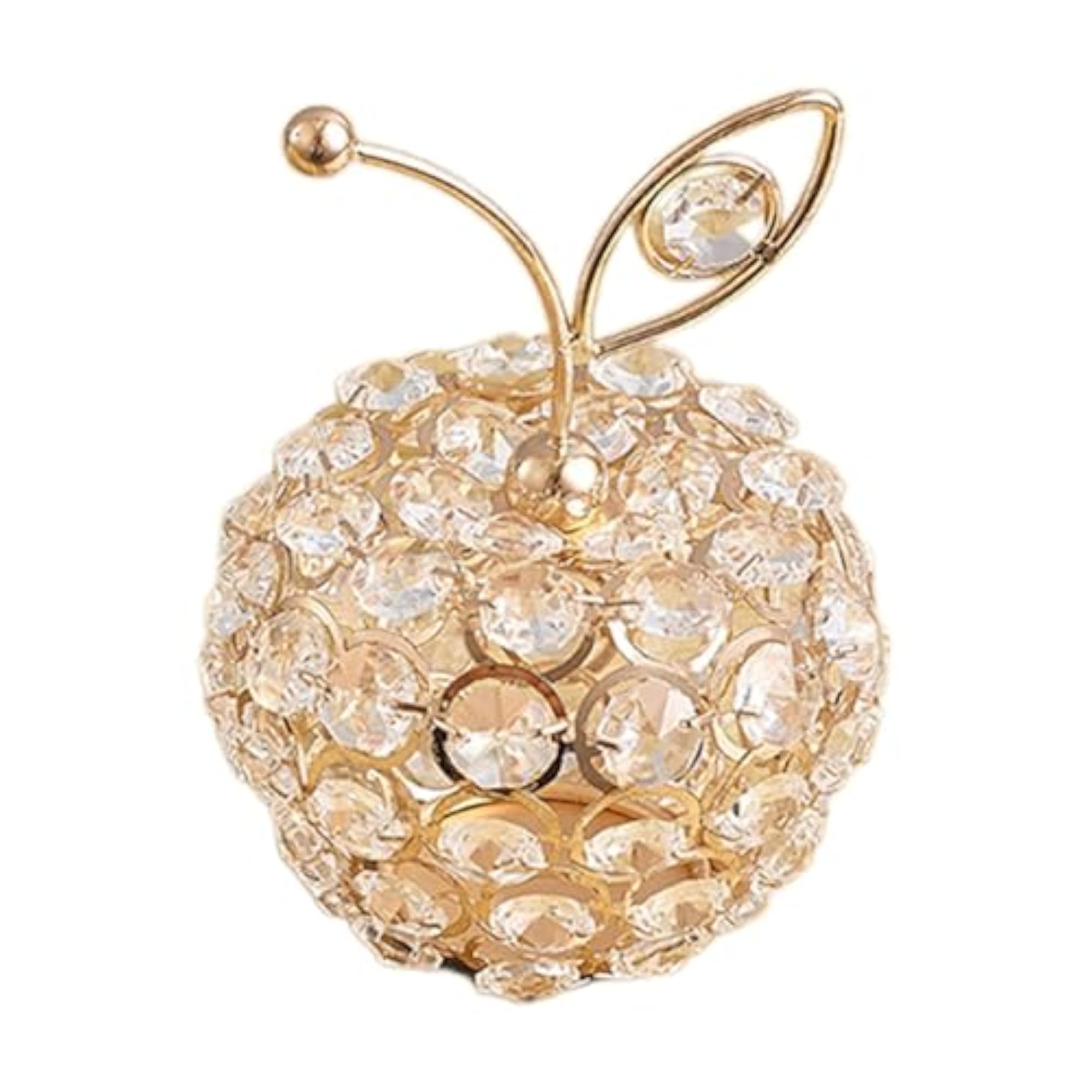 Artificial Fruit Figurine Apples Gold, Ideal Gift for Kitchen Table