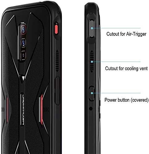 S YTALAND Case for Red Magic 6/6 Pro/6S Pro, Bumper Defender Protective Phone Cover with 2 x Tempered Glass Screen Protector (Black)