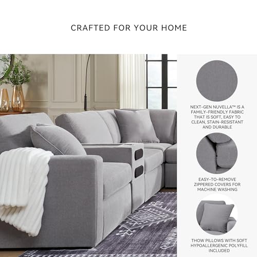Image of Signature Design by Ashley 8-Piece Modular Sectional with Chaise, Granite