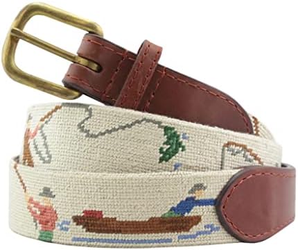 Gone Fishing Needlepoint Belt by Smathers & Branson