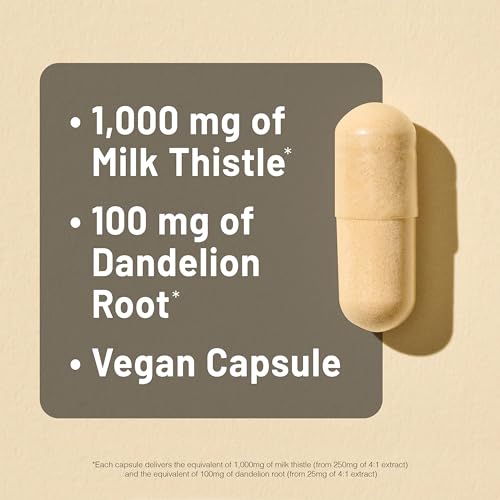 NatureWise Milk Thistle with Dandelion Root - Silymarin - Antioxidant Liver & Kidney Health Support Supplement - Vegan, Non-GMO, Gluten Free - 60 Count[60-Day Supply] - image 3