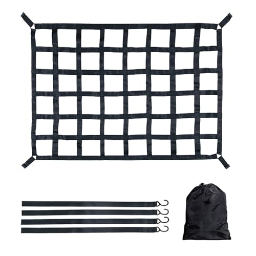 Frachtnetz, 50 * 42in Gepäcknetz für Anhänger Ladeflächennetz Schwere Verstellbar Ladenetze Transporter Pickup-Ladeflächennetz Gepäcknetz Ladenetz für Pickup LKW SUV Truck Auto Netze