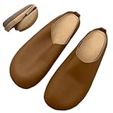 Women's Italian Leather Slippers Orthopedic Shoes,Slip on Closed Toe Orthopedic Mules with Arch Support