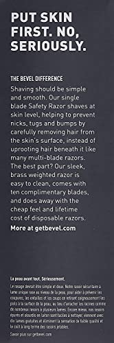 Bevel Safety Razor With Brass Weighted Handle And 10 Double Edge Safety Razor Blade Refills, Single Blade Razor For Men, Designed For Coarse Hair To Prevent Razor Bumps - Silver (Packaging May Vary) #TOP5