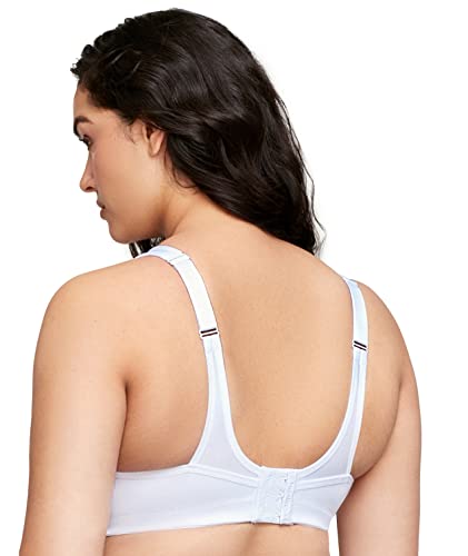 Full Figure Plus Size No-Bounce Camisole Sports Bra Wirefree #1066 White - Image 4