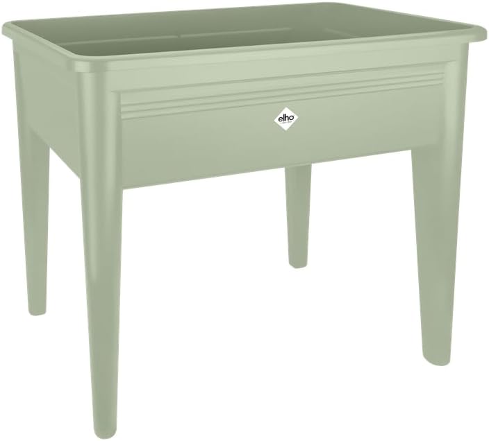 Elho Green Basics Grow Table XXL záhradný stôl 75 cm – kamenný zelený pestovateľský stôl na balkón a terasu