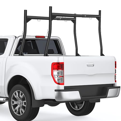 Garvee Adjustable Heavy-Duty Truck Ladder Rack - Extendable Steel Truck Rack, Non-Drilling for Trucks,Kayak, Surfboard, Lumber, Ladder,800 LBS Capacit