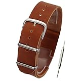 【NATO 合皮レザー 24mm ライトブラウン】NATOタイプ 時計ベルト ストラップ 腕時計 11Straps【バネ棒外しセット】
