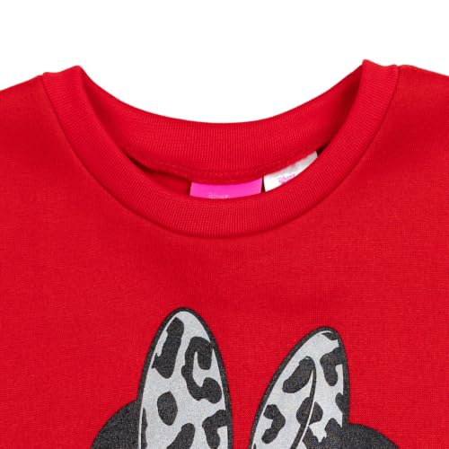 Image of Disney Minnie Mouse Baby Girls Fleece Sweatshirt and Leggings Outfit Set Infant to Big Kid | Pullover Sweatshirt, Fitted Leggings, Elastic Waistband