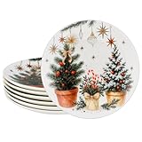 Potchen 6 Pcs Christmas Salad Plates Set 8