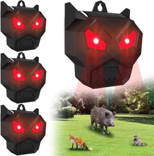 Eyourlife 4pcs Predator Lights for Chicken coop,Solar Predator Deterrent Flashing Lights,Night Guard Predator Light Suitable for Yard and Chicken Coop to Stop Coyote Fox Raccoon Skunk (Black)