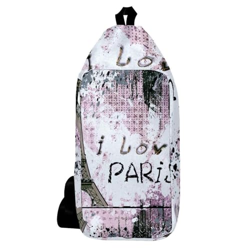 Sac à dos à bandoulière Paris City of Love multicolore pour homme et femme voyage