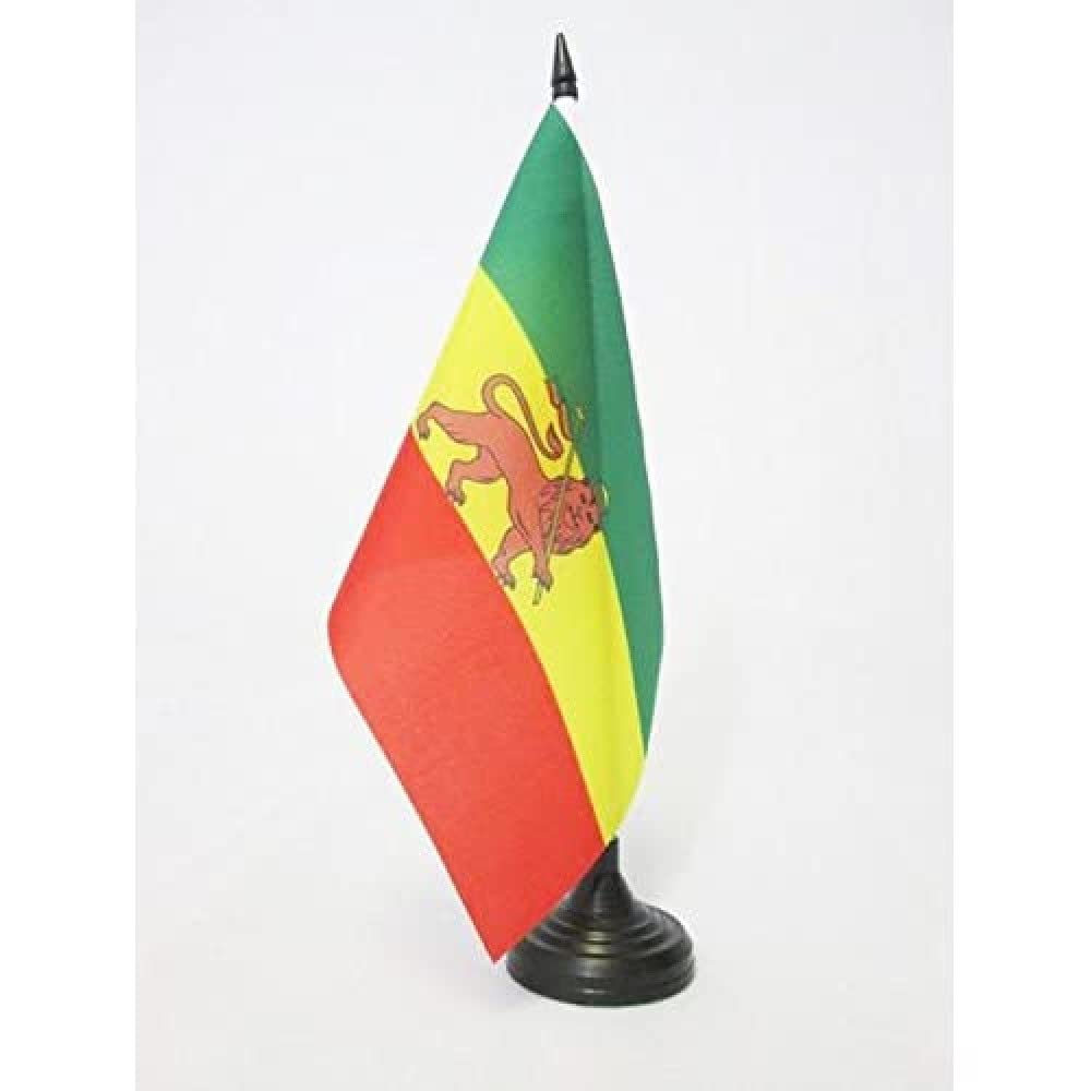 AZ FLAG Ethiopia 1897-1974 Table Flag 5'' x 8'', Ethiopian historic Office Decoration 100% Polyester 21 x 14 cm