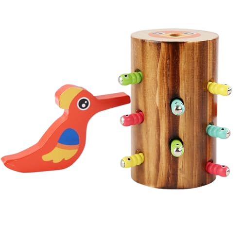 Woody Woodpecker Toy, Game Magnetic | Juguete de captura de madera – Educational Preescolar Learning Playset Bird Feeding para cumpleaños