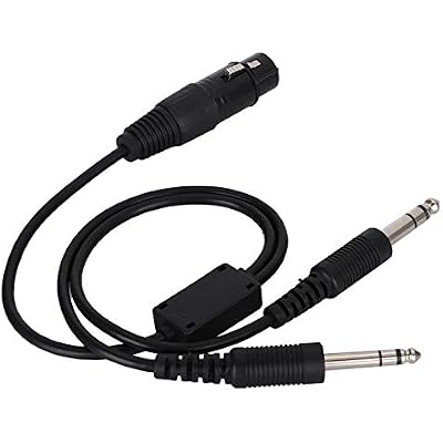 Demeras Aviation Headphone Adapter Cable for XLR to GA Dual Plug 5 Pin Headset Adapter Cable Black