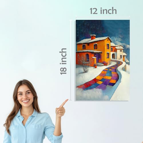 Image of SiddArtify Colorful Village Wall Art Prints Set - Impressionist Home Decor Poster for Living Room Bedroom Office - 12x18 inch Sticker Pack of 6
