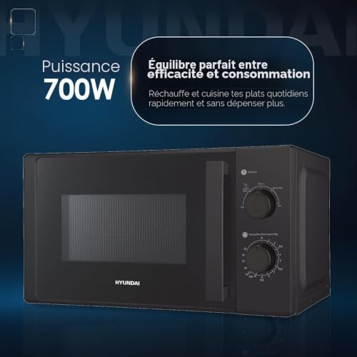 Microondas Hyundai HMW2700N 20 Litros Cristal Contrôle Manuel - vue 10