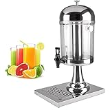 2 Gallon Single Beverage Dispenser, Stainless Steel Drink Dispenser With Centre Ice Core And Drip Tr
