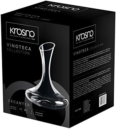 KROSNO Red Wine Decanter Carafe Glass | 1500 ML | Vinoteca Collection | Perfect for Home, Restaurants and Kitchen Unit | Glass Water Jug, Large Wine Decanters and Carafes