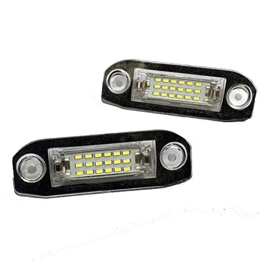 GZCRDZ 2 piezas 18LED luces de matrícula de placa de matrícula, bombillas de repuesto para C30 XC60 XC70 XC90 S40 S60 S80 V50 V60 V70 accesorios de coche