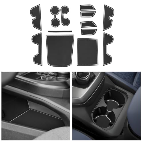 Image of CDEFG 13Pcs for 2026 Toyota Bz bZ4x Door Slot Mats Inserts | for 2026 Toyota Bz bZ4x (XLE /XLE Plus /Limited) Accessories Door Slot Coverage Console Insert Pocket Rubber Set, White