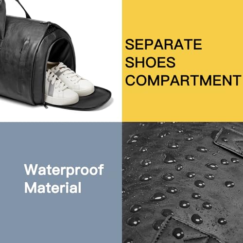 Fanceasily C079 Garment Duffle Bags For Travel,Convertible Carry On Garment Bag With Shoe Compartment,2 In 1 Faux Leather Waterproof Travel Suit Bag thumb #4