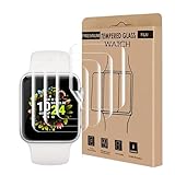 Cable Leader 4 pièces Verre Trempé pour Apple Watch Series 4/5/6/SE/SE2/SE3 (40mm), sans bulles, Souple TPU Film, Anti Rayures protection écran, Grande clarté Apple Watch 40mm vitre protection