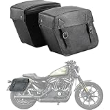 KEMIMOTO Motorcycle Saddlebags with Tail lights Moving Backwards 32L Leather Saddle Bags Motorcycles Compatible with Sportster 883