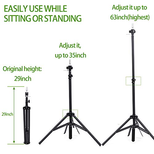 AliBling Wig Stand Sturdy Wig Stand Tripod Mannequin Head Stand Wig Head Stand Adjustable Wig Tripod for Wigs Making Styling and Cosmetology Hairdressing Training - Thumbnail 5