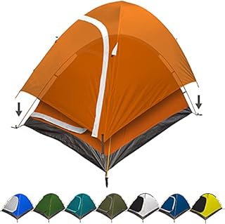 REVALCAMP 3-in-1 Camping Tent - Orange - Waterproof & Windproof 4 Season Tents for Camping, Backpacking & Hiking - Ultralight & Durable - Easy to Set-up 2 Person Tent