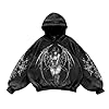 Cexiakong Sweatshirt Men's Y2K Vintage Skull Print Casual Hoodie College Style Gothic Long Sleeve Hooded Pullover Winter Couple Hoodie Comfortable Fashion Outfit Regular Tops, U Black, 3XL #3