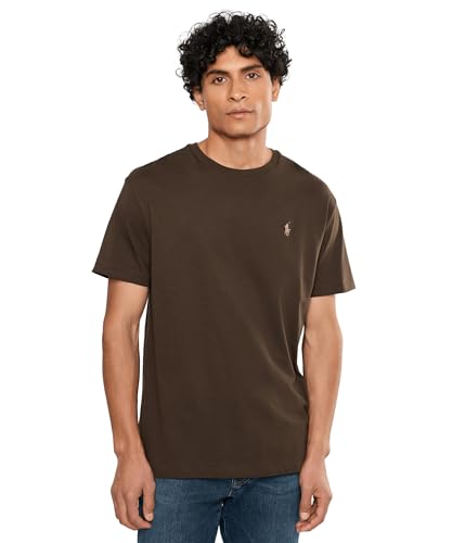 Image of POLO RALPH LAUREN Men's Classic Fit Jersey Crewneck T-Shirt Nutmeg Brown MD