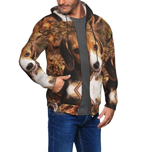 Sweat à capuche homme manches longues Beagle contre le froid style décontracté - 6