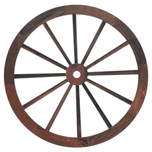 Milisten Wooden Wagon Wheel Wall Decor 9.84 Inch Vintage Rustic Wheel Hanging Decoration for Home Farmhouse Western Style Wall Art
