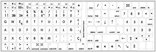 Pegatinas de teclado español para Mac en blanco miniatura 2