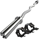 GYM MASTER EZ Curl Bar Olympic 2' Barbell for Bicep Curls and Weight Lifting - With Clamp Collars