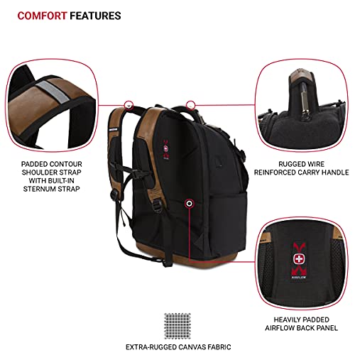 Swissgear Canvas Work Pack Pro Laptop Backpack For Tool Storage, Fits 15-Inch Notebook #TOP1