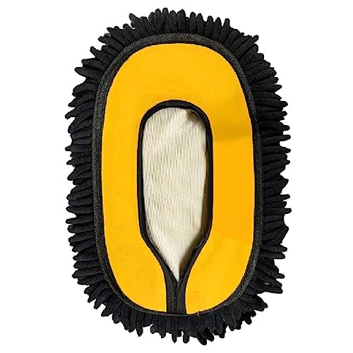 YeewayVeh Car Wash Brush Replacement Cover, Soft Microfiber Car Wash Mop Head Compatible with 15° Curved Pole Long Handle Cleaning Brush Mop, Yellow