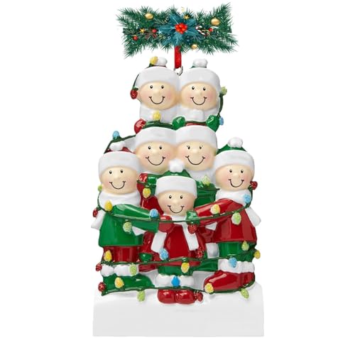 Adorno De Navidad Personalizado Para La Familia - Regalos De Apertura Adornos Navideños Para La Familia Personalizados De Santa Claus, Ornamento Para La Familia Alrededor Del Árbol, Ornamento Para R