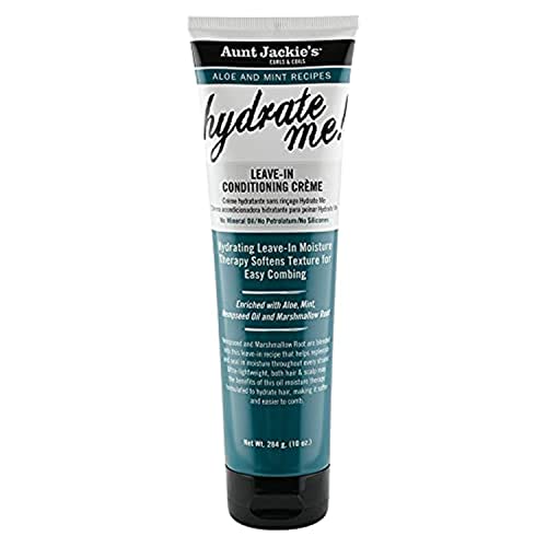 Aunt Jackie's Aloe & Mint Recipes Hydrate Me! Ultra-Lightweight Leave-In Hydrating Hair Conditioning Creme With Hempseed And Marshmallow Root, 10 Oz #TOP8