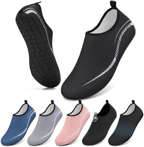 BARFULKER Badeschuhe Wasserschuhe Damen Herren Schnell Trocknend Aquaschuhe rutschfeste Strandschuhe Surfschuhe Schwimmschuhe Barfußschuhe Beach Pool Unisex