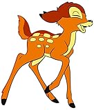 Happy Smile Bambi Deer Cartoon Characters - Sticker Graphic - Auto, Wall, Laptop, Cell, Truck Sticker for Windows, Cars, Trucks