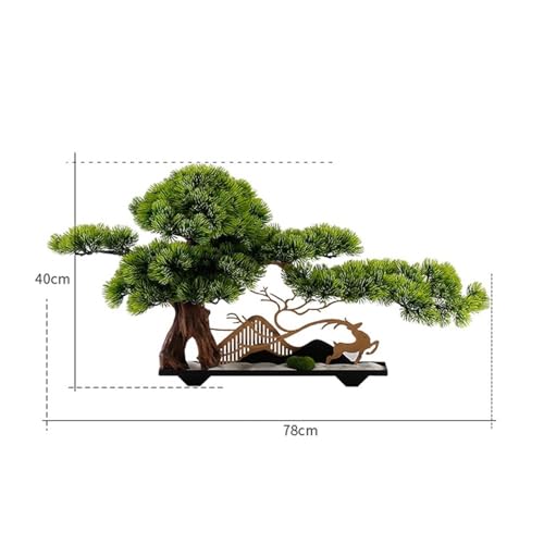Plantas artificiales decorativas con acabado realista, bonsái de interior sin riego 3