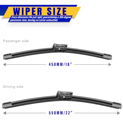 Image of 22 inch 18 inch Front Wipers Fits Chevrolet Colorado 2015-2017 Wiper Blades