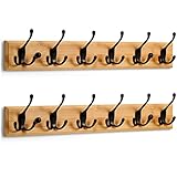 ✔ PERFEKT FÜR JEDEN RAUM. Die Kombination aus Bambus und Schwarz sieht überall gut aus, egal ob dein Zuhause klassisch oder modern gehalten ist und passt zu jedem Deko-Stil. Ideal für Flur, Eingang, Schlafzimmer oder Bad. Befestige die Garderobe an der Wand oder an einer Tür.
