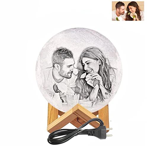 Moderntech Personalized 3D Printed Photo Moon Lamp Unique Persona...
