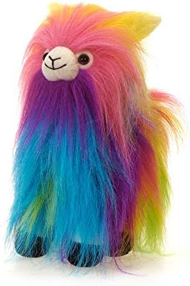 Fiesta Toys Shaggimals Shaggy Llama Rainbow Colors Fuzzy Standing Stuffed Animal Toy - 11 Inches